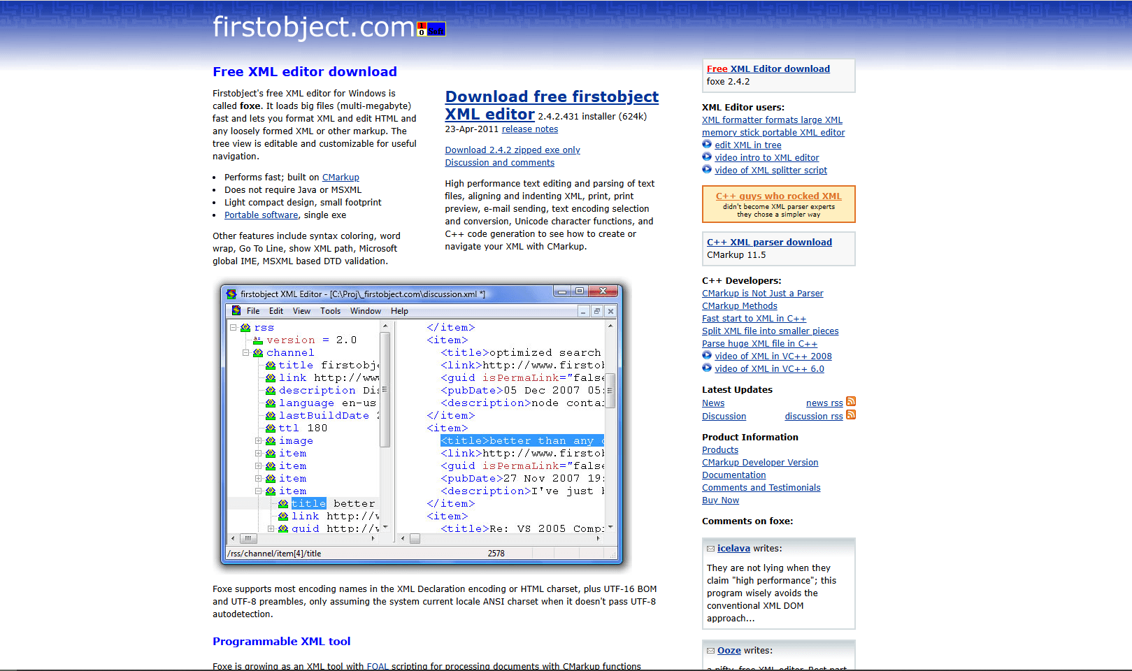 FirstObject XML Editor