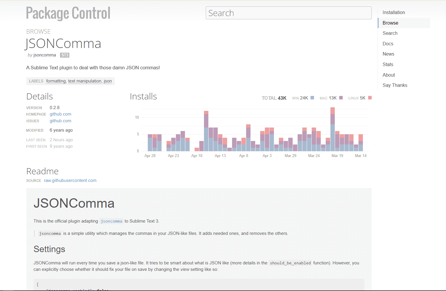 JSONComma for Sublime Text