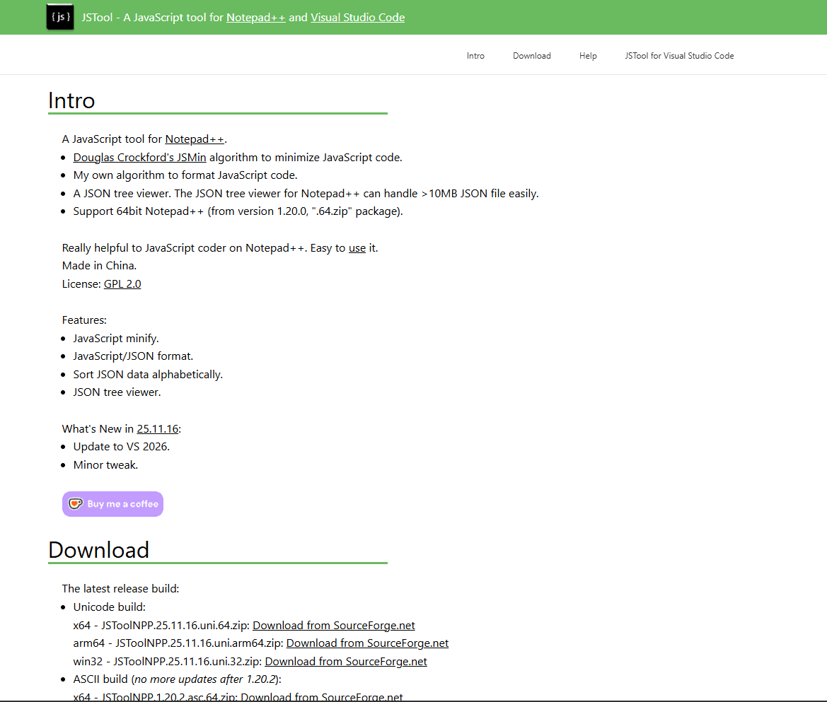 JSTool for Notepad++