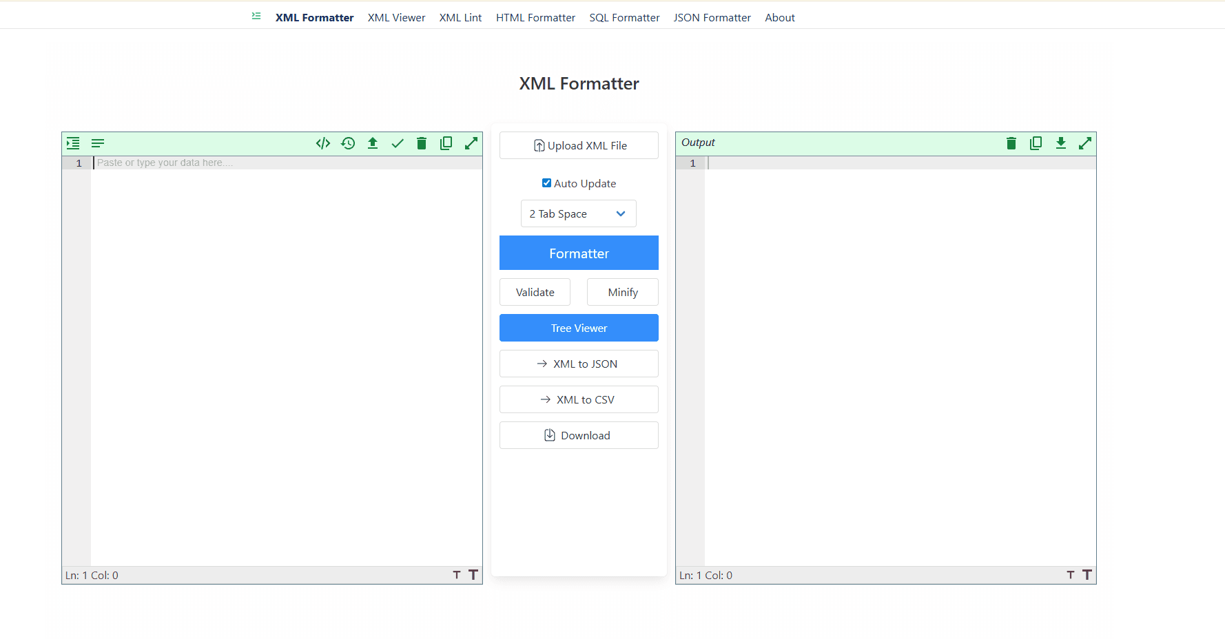 Mobile browser on Android showing online XML formatter with formatted output
