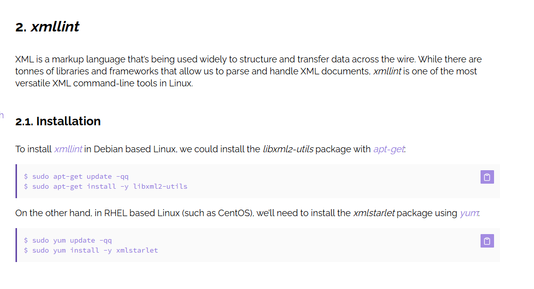 Linux terminal showing xmllint schema validation with error messages
