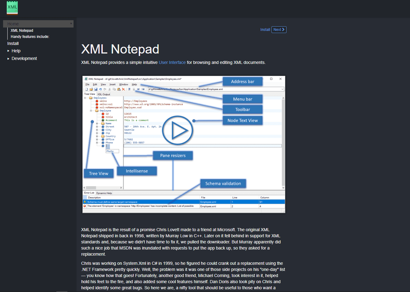 XML Notepad