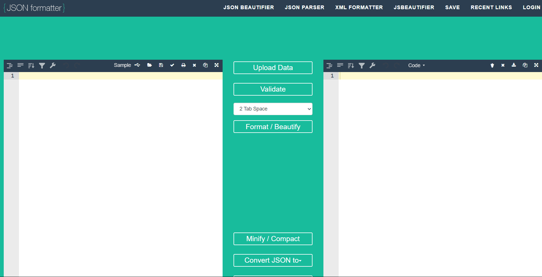 JSON formatter Code Editor