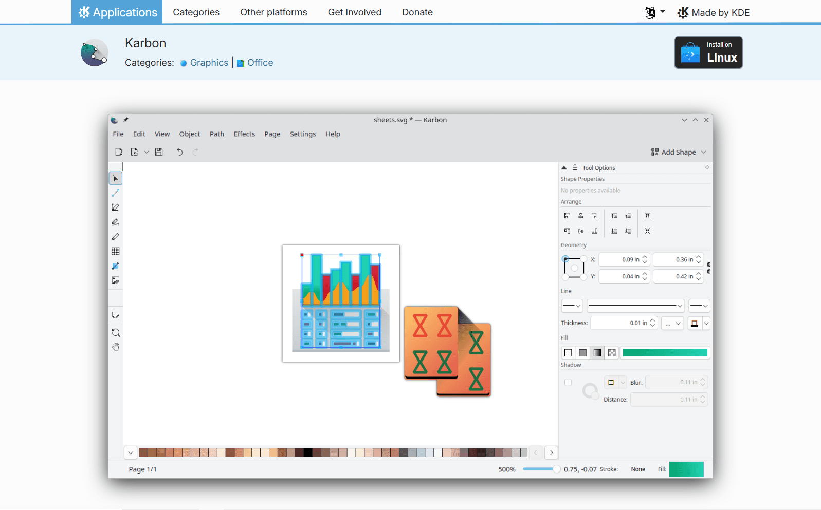 Karbon vector drawing and SVG path editing on Linux