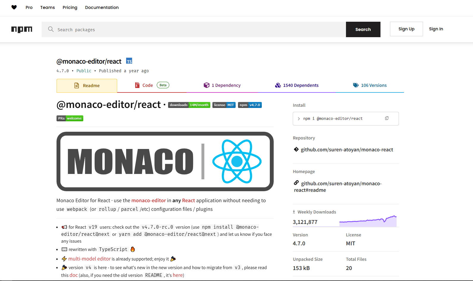 Monaco Editor React