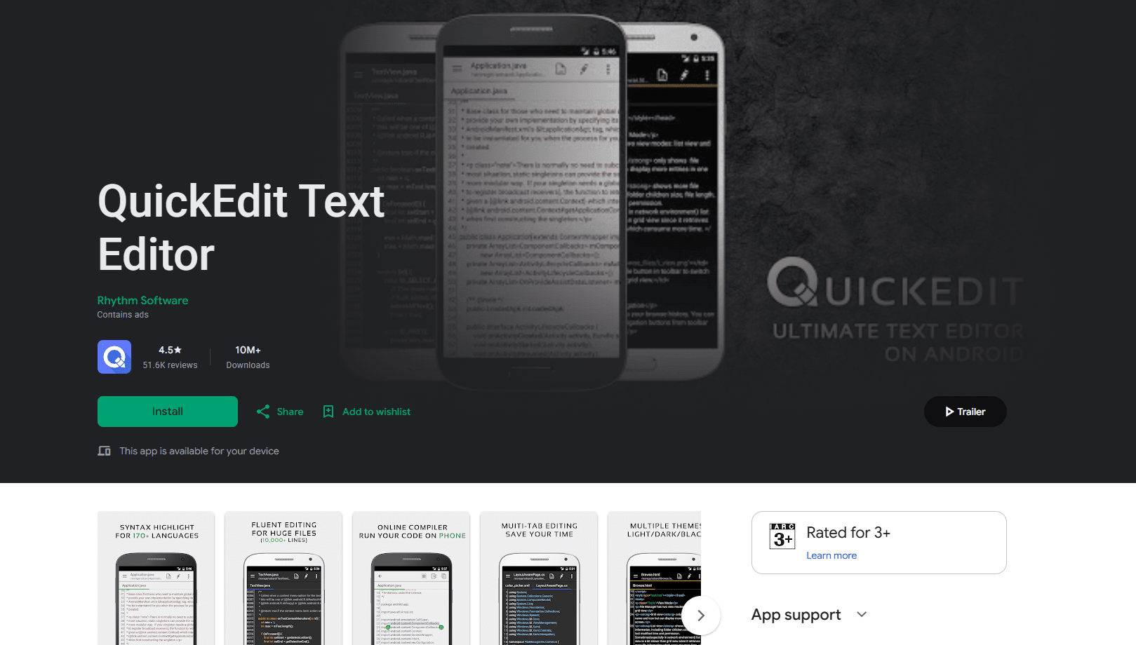 QuickEdit editor on Android