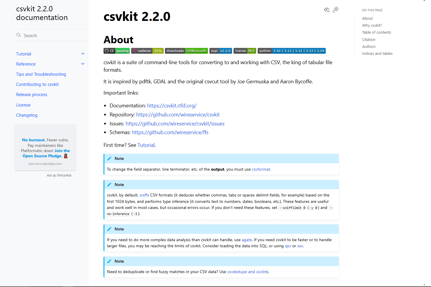 csvkit command-line tools
