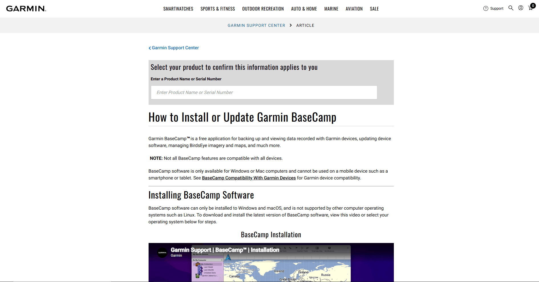 Garmin BaseCamp managing GPX tracks and GPS devices on Windows