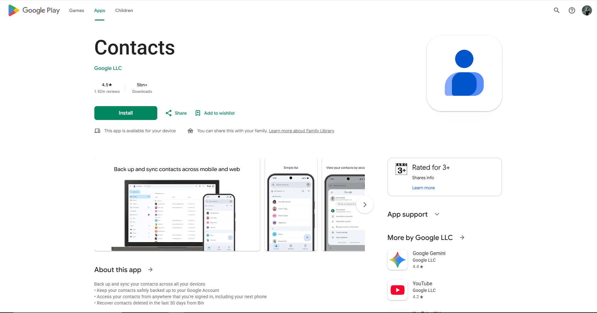 Google Contacts managing imported VCF contacts on Android
