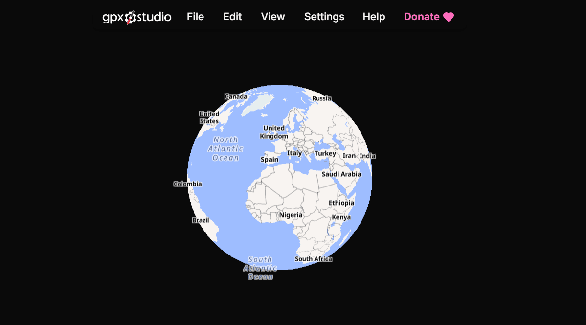 gpx.studio editing a GPX file in an Android browser