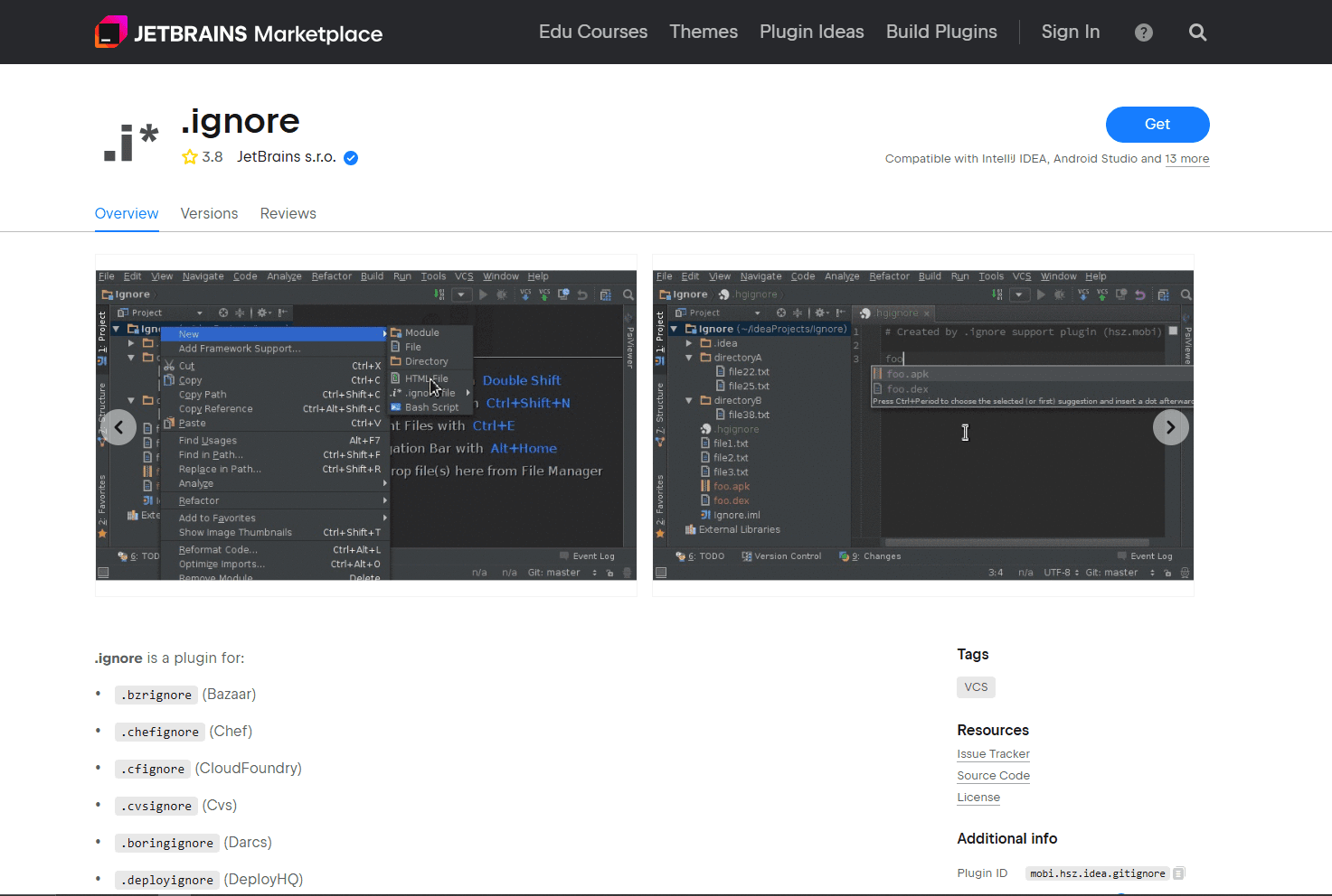 .ignore Plugin for IntelliJ
