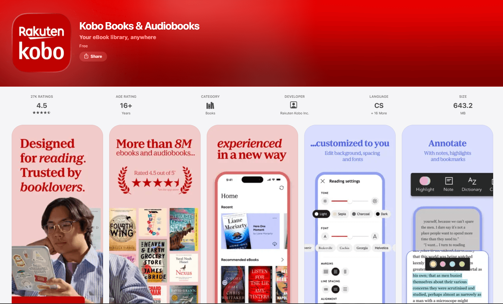 Kobo on iOS
