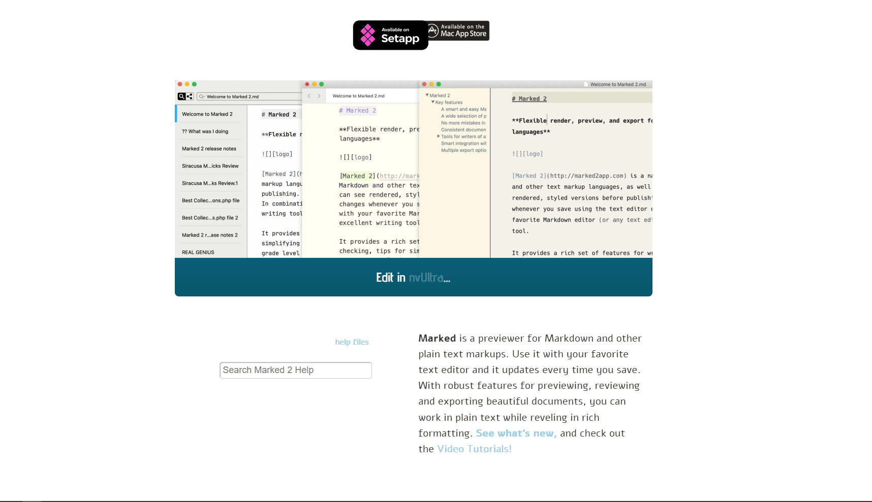 Marked 2 Preview App