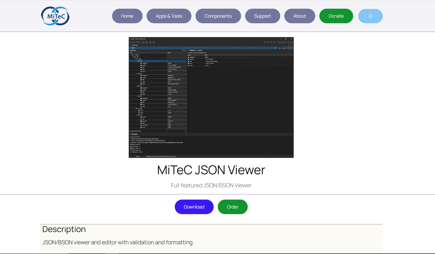 MiTeC JSON Viewer for Windows
