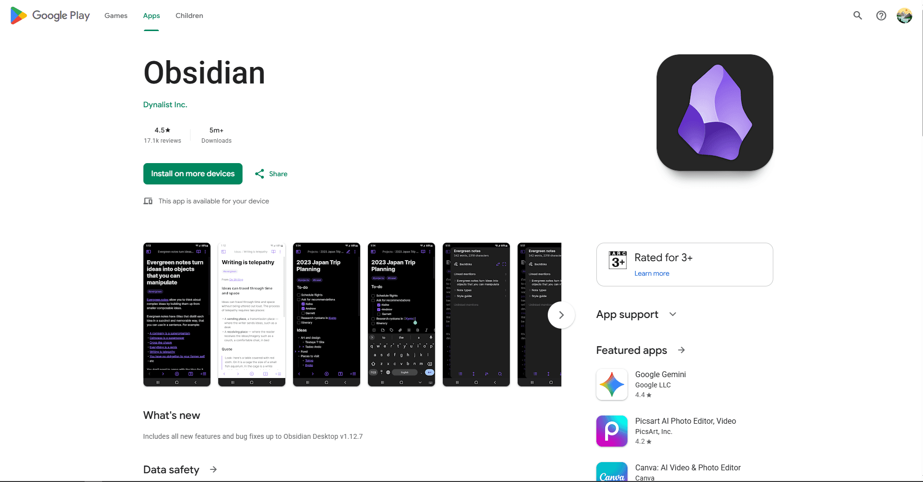 Obsidian on Android