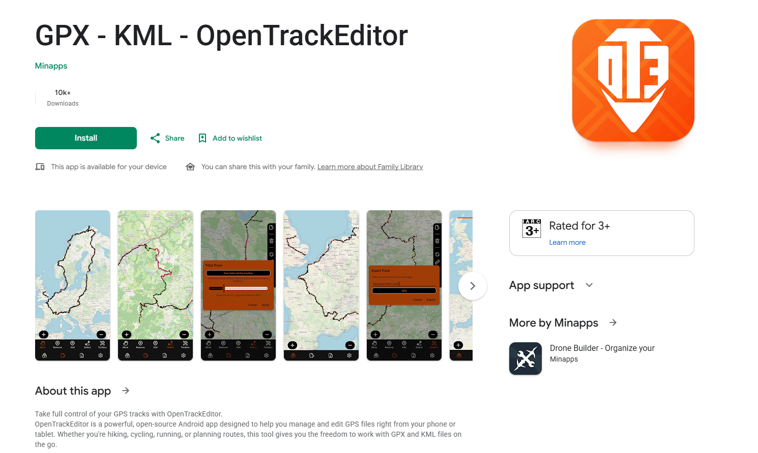 OpenTrackEditor changing GPX track geometry on Android