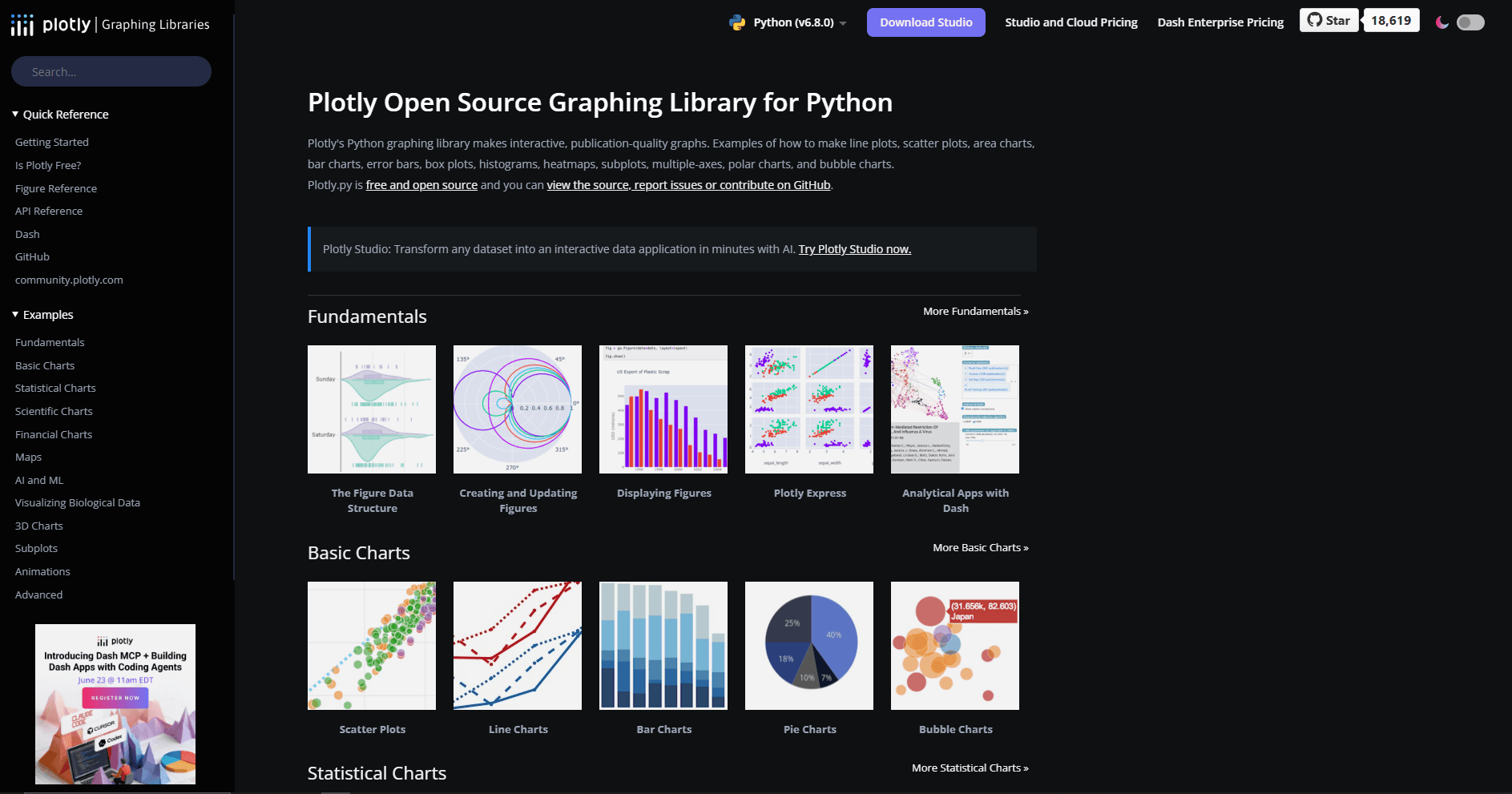 Plotly interactive chart example in Python