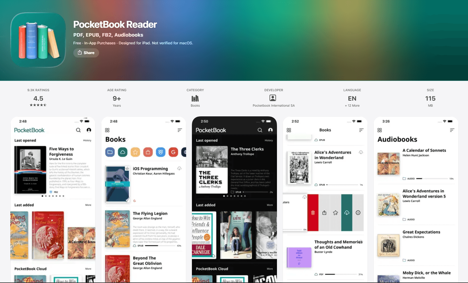 PocketBook on iOS