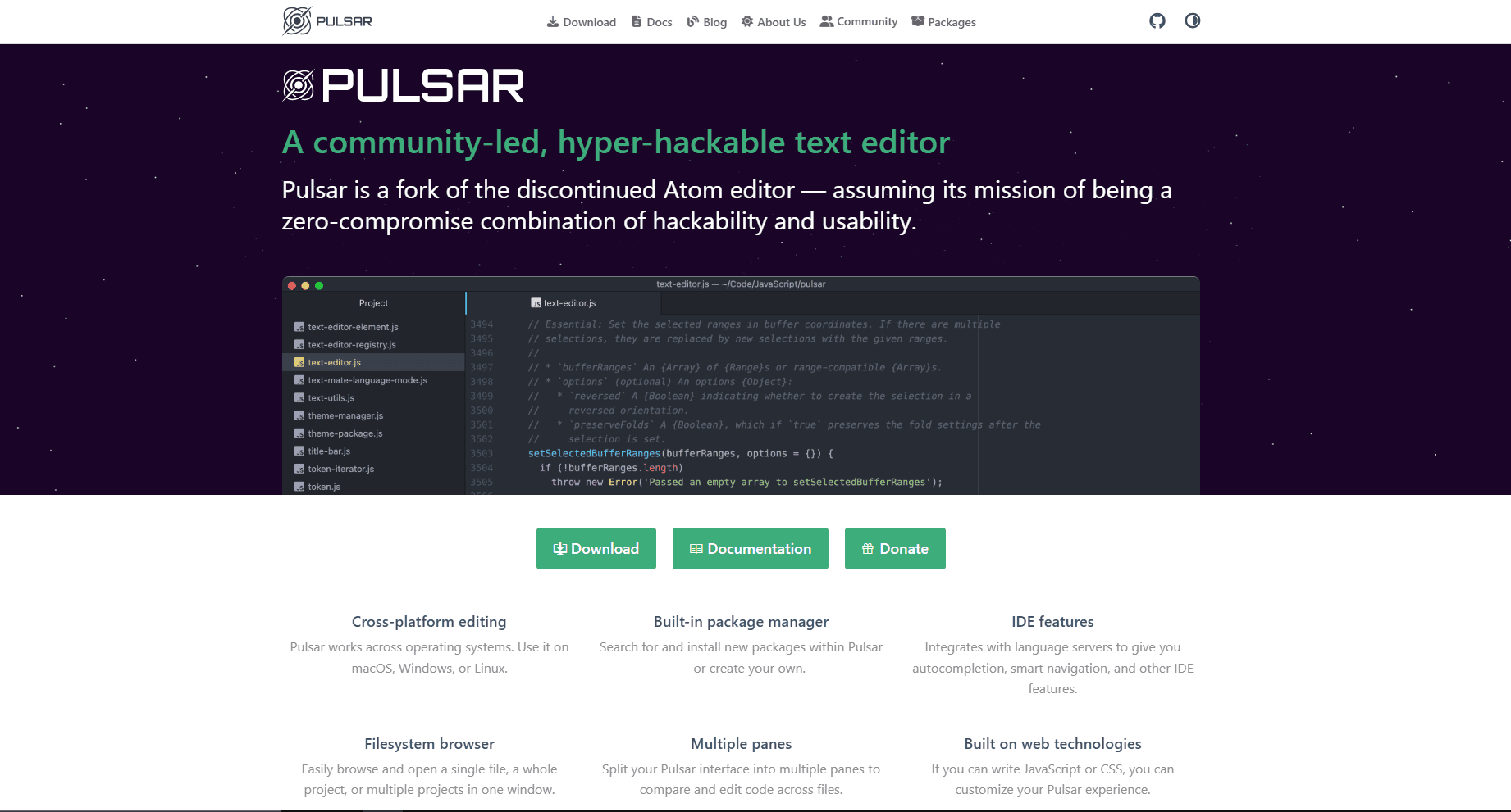 Pulsar editor