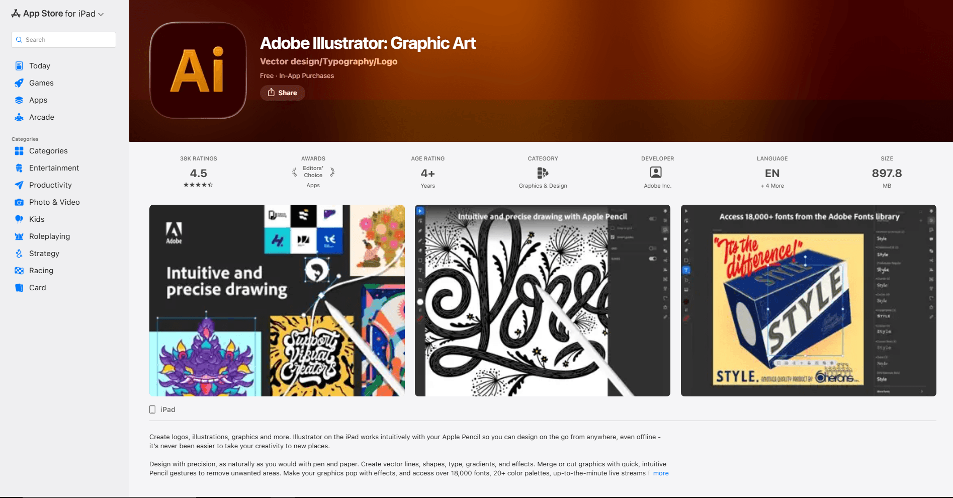 Adobe Illustrator SVG editing on iPad screenshot