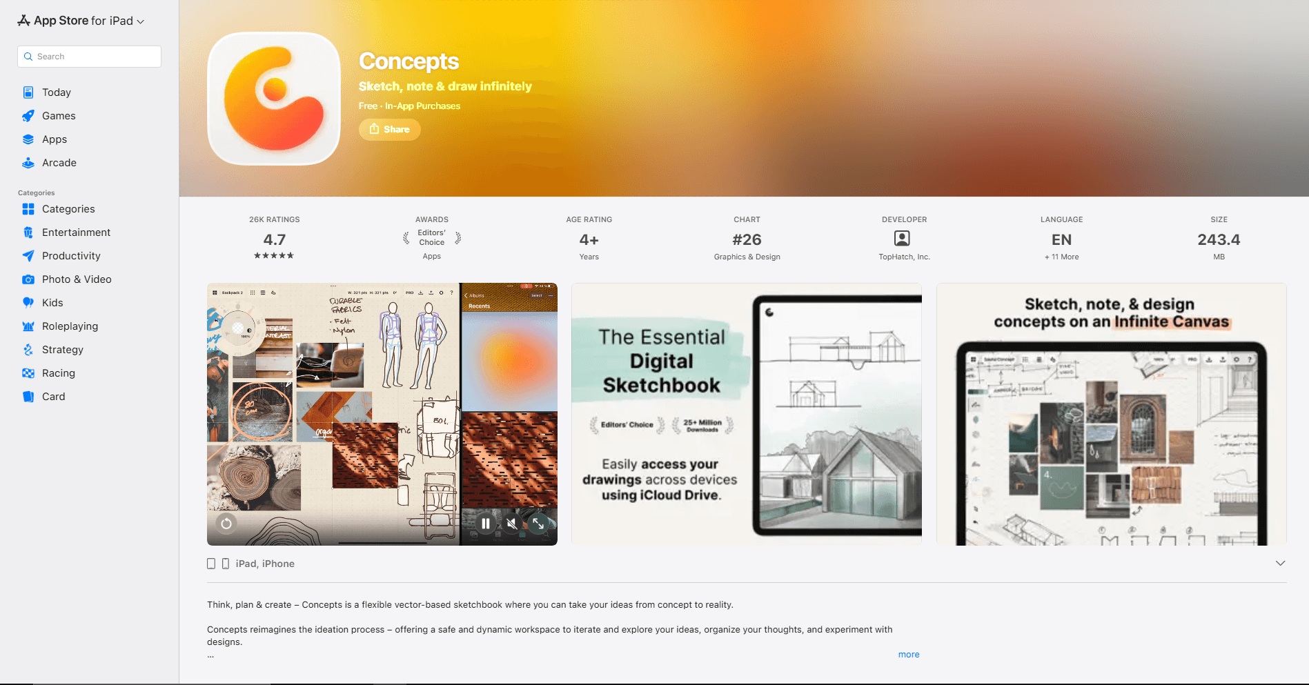 Concepts vector sketch exported as SVG on iPad screenshot